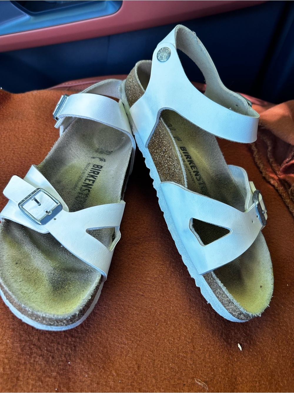 Birkenstock womens White  Ankle-Strap Sandals size 6